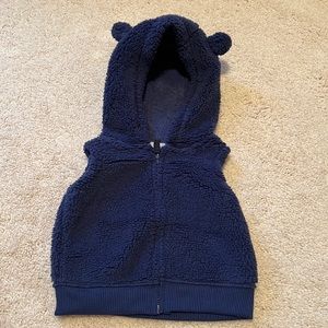 Fuzzy hooded vest with ears, 6 months